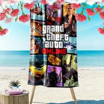Grand Theft Auto Online: Action & Adventure beach towel Outdoor camping beach Absorbent bath towel seaside Outdoor pool towel printing Comfort 70cmx140cm(27x55inch)