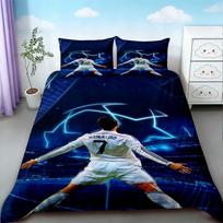 Paaugliams CR7 Antklodės užvalkalas Futbolas Cristiano Ronaldo Patalynės komplektas Jaukiam ir kvėpuojančiam Miegamojo Dekoras Dovanos 135x200cm