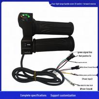 23-Switch Electric Vehicle Throttle Grip with 4-Light Cover & Voltage Display 60V black