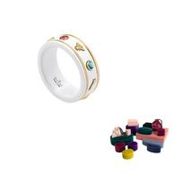 GUCCI Icon 18K Gold Rings Women's White/Gold 527095 J8F76 8521 12-Basic Packaging - Velvet Gift Box white