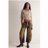 Casual Women's Jeans Wide Leg Jeans Pockets Hip Hop Retro Mid Waist Loose Denim Trousers L ruda