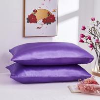 Satin Silky Pillowcase Care Skin Hair Anti Silk Pillow Case Comfortable Queen King Full Size Pillow Cover Home Decor Matches the image,40x40cm(15x15inch) purple