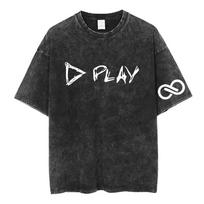 Vintage Washed Ed Sheeran Play Tour 2026 T Shirt Cotton Casual Short Sleeve T-shirts Men Women Fashion Hip Hop Oversized T-shirt 130 black