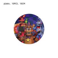 Five Nights Bear Birthday Decorations Freddyed Tableware Plate Cup Banner Cake Topper FNAF Balloon Kids Baby Shower Supplies other blue