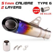 51MM 60MM Išmetimo Moto Vamzdis Motociklo Išmetimo Duslintuvas Su DB žudiku pcx 125 c650gt tmx530 cb500 z400 r3 mt07 cbr650 C22 C23 TYPE-6 51MM