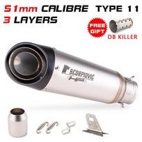 51MM 60MM Išmetimo Moto Vamzdis Motociklo Išmetimo Duslintuvas Su DB žudiku pcx 125 c650gt tmx530 cb500 z400 r3 mt07 cbr650 C22 C23 TYPE-11 51MM