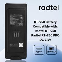 Walkie Talkie Li-ion Battery Pack 2600mAh for Radtel RT-950 RT-950Pro Two Way Ham Radio 2600mAh