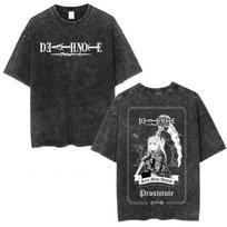 Retro Washed Anime 'Death Note' Misa Amane Printed T-Shirt L black