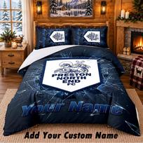 Preston North End Pattern Bedding 3Pcs Set Custom Name, Bed Sheet And Pillowcases For Home Bedroom 140cmx210cm