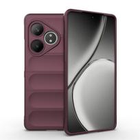 Dėklas Realme GT 6 Silikoninis TPU Madingas Apsauginis Telefono Dėklas Realme GT 6 Viršelis Guminis Šarvuotas Smūgiams Atsparus Realme GT 6 6T Dėklas Realme GT 6T tamsiai violetine spalva