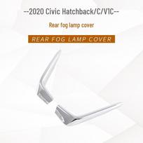 2020 Civic Hatchback Exterior Set: Front & Rear Fog Light Frames, Eyebrows, Rear Cover, Door Bowl Trim orange