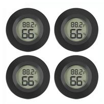 4 Pcs Mini Hygrometer Thermometer Fahrenheit or Celsius Meter Digital LCD Monitor Indoor Room Round Humidity Temperature Gauge juoda