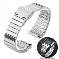 18 mm smulkaus plieno laikrodžio apyrankė CASIO A158/A159/A168/A169/B650 AQ230/700 A158W A168 Classic AE-1200 sidabrinė juoda metalinė apyrankė 18mm gray