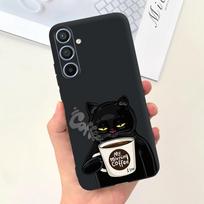 Soft Silicone Cases For Samsung Galaxy A54 5G A53 5G Case Samsung a23 4G 5G A12 A125F Bumper Shell Black Cat Stylish Coques Etui Galaxy A53 5G black