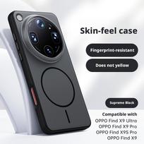 Oppo Find X9 & X9 Pro, X9s Pro & X9 Ultra dėklas Magnetinis Matinis Kūdikio Odos Liesties Paviršius Atsparus Pirštų Atspaudams Tvirtas Hibridinis Dangtelis OPPO Find X9 Ultra black
