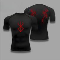 Short-Sleeve Compression Shirt Gymwear Gym Rash for Clothing Animeshirt Compressor Muscle Aesthetics Animewear High Elasticity XXXL black