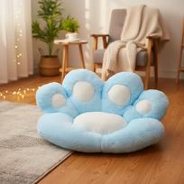 Soft Cat Paw Half-Surround Tatami Floor Cushion Sofa 50 balta/mėlyna
