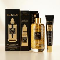 Bergamo 24K Real Gold Ampoule 110ml + 24K Luxury Gold Eye Serum 30ml Set 110ml & 30ml beige