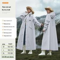 Ypač ilgas neperšlampamas motociklo ir elektrinio dviračio pončas - Vėtroms atsparus vientisas apsiaustas L for Height 160-170CM gray