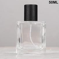 15/30/50 ml kvadratinis stiklinis kvepalų buteliukas skaidrūs purškiami buteliukai pakavimo buteliukas daugkartinio naudojimo purkštuvas kelioninis kosmetikos indelis A2 black