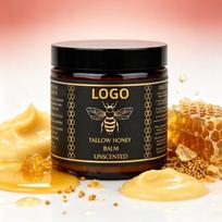Grass-Fed Beef Tallow Cream with Olive Oil, Raw Honey, and Vitamin A Unscented Honey Cream 118g black