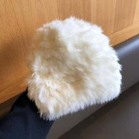 Upgraded version! Thickened warm real rabbit fur plush hat women's winter cold-proof fur hat bag head wool hat M（56-58cm） white