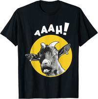 Aaah! Screaming Goat Shirt, Goat Tee, Farm Tee, Animal Shirt T-Shirt XXXL yellow