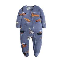 Baby Long Sleeve Zippered Romper with Footies - All-Season Wear 6-12M (73CM) gray