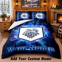 Preston North End Pattern Bedding 3Pcs Set Custom Name, Bed Sheet And Pillowcases For Home Bedroom 135cmx200cm