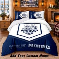 Preston North End Pattern Bedding 3Pcs Set Custom Name, Bed Sheet And Pillowcases For Home Bedroom 140cmx210cm