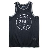 Tupac Est 1971 Juodi tinkliniai krepšinio marškinėliai Krepšinio marškinėliai Vidutinio dydžio Juodi L black