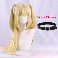 MisaMisa Cosplay Perukas Ilgas Auksinės Blondinės Moteriškas Amane Misa Anime Cosplay Perukas Karščiui Atsparus Sintetinis Pluoštas One Size&Other beige