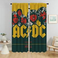 Rock-ACDC Elegantiškos kambario užuolaidos kameros pertvarai, namų interjero užuolaidos, 2 vnt. svetainės užuolaida, tiulis miegamajam, vaikui W50xH70cmx2pcs-CL black