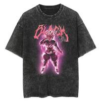 Dragon Ball Z Goku Vegeta Super Saiyan God Pink Aura Black Graphic Print Cotton Men T Shirt Acid Wash Streetwear Casual XL žalia