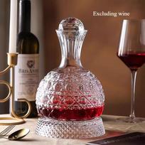 Household Red Wine Decanter High-end Treasure Wine Stone Style Household Rotating Lead-free European Crystal Glass gray