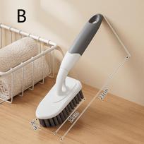 Telescopic Long Handle Cleaning Brush Bathroom Tile Toilet Triangle Brush Multi-Function Double Brush Head Floor Brush white