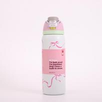 Dvigubo sluoksnio vaisių puodelis 304 nerūdijančio plieno vakuuminis izoliuotas nešiojamas didelės talpos lauko kelionėms Pink Ribbon,32OZ