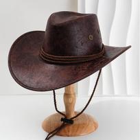 PU leather western cowboy hat new outdoor hat women's autumn and winter mountaineering hat ethnic style jazz hat men's M（56-58cm） black