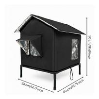 Elevated Cat House Pitched Roof Outdoor 600D Oxford Material Pet
