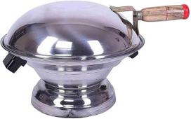 Aluminium Multi Purpose Bati Maker Oven, Gas (Tandoor, Barbeque Griller/Pizza Maker), Silver M sidabras