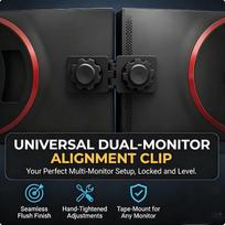 Universal Dual Monitor Alignment Clip Tool-Free Screen Connector Zero Gap Fixer Bracket Double-Sided Adhesive Mount Game Office A1 gray