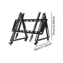 2 Low Height Mobile TV Stands, Monitor Floor Stand Cart, Multifunctional Heavy Duty Rolling 32 inch to 65 inch