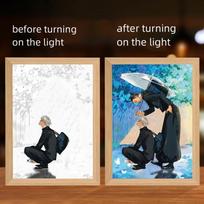 Jujutsu Kaisen šviesa dekoratyvinė tapyba Anime Figūra Led Decors Nuotraukų rėmelis Švytintis tapybos plakatas 9inch