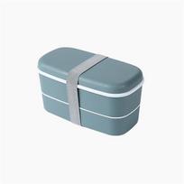 „Bento Box“ plastikinė medžiaga, sandari, nepralaidi maisto šaldytuvas, šviežio laikymo dėžutė, dvisluoksnė vaikiška priešpiečių dėžutė 15.5 cm * 7.8 cm * 8.5 cm žalia