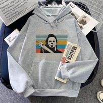 Michael Myers Halloween Horror ClassicMovie Hoodie Oversize for Autumn Winter Retro Sweatshirtfunko Pop Clothing 3XL gray