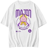 Ašalkanas Drakono Kamuolis Z Majin Buu Per dydžio Marškinėliai Vyriški Juokingi Anime Grafiniai Marškinėliai Gatvės Stiliaus Laisvo Kirpimo Viršus 2XL white