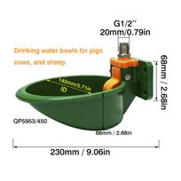 G1/2'' Automatic Goat Sheep Water Drinker Bowl Dog Feeding Trough Animals Drinker Water Bowl With Copper Or Plastic Valve Farm (as the picture,Water Bowl) black