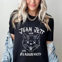 Joan Jett T Shirt Tshirt Tee Shirt CAT T-shirt Band Tee The Black Hearts L gray