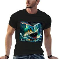 Titanic - Ice and Rough Seas T-Shirt Simple Print Design T-Shirt XS black