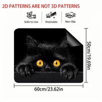 1Pcs Rubber Drying Mat With 2D Flat Printed Stove For Coffee Shop Restaurant Kitchen Carpet Tableware Durable Diatom Mud Table 30*40cm black
